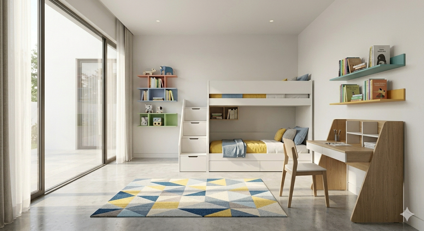 Cosy bedroom with wardrobe