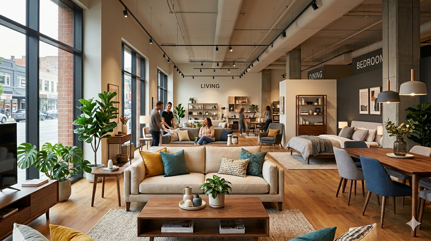Elegant furniture showroom